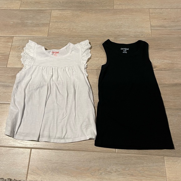 Cat & Jack Other - CAT & JACK white top & short sleeve black tank top size medium 7/8 girls